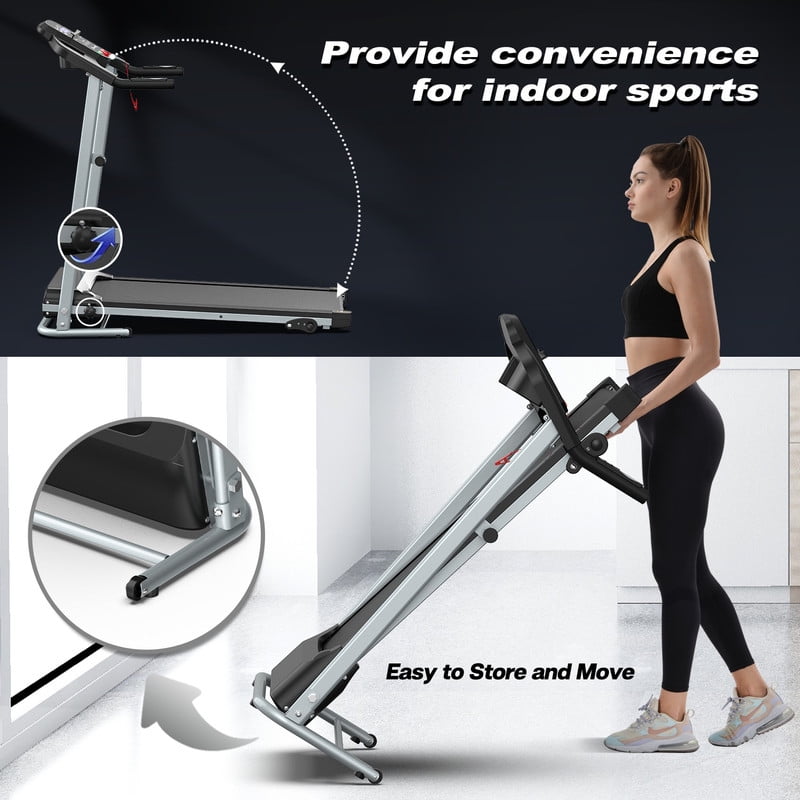 2.5HP Foldable Treadmill with 0.5-7.5MPH Speed Range, 3 Models, Cup Holder, Pad Holder, LED Display, 265 lbs. Max Load