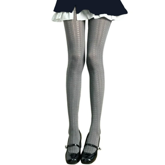 RUISINERY Japanese Bowknot Pattern Thin Tights for Women Breathable Leggings Spring Fall Student Solid Color Pantyhose Stockings