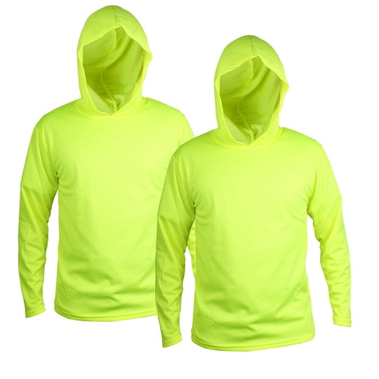 TZ Promise 2 Pack-Men UPF 50  Sun Protection Breathable Long Sleeve T-Shirts Workout with Hood