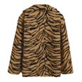 thumbnail image 5 of VNKIDY Women's Coat Autumn Winter Tiger Print Fuzzy Blazer Long Sleeve Collared Zipper Coat For Casual Daily Streetwear Activities Versatile Outerwear, 5 of 5