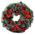 thumbnail image 1 of Guirnalda de Navidad, Guirnalda de Puerta Navidad Guirnalda de decoración de Navidad Guirnalda de Navidad con Bolas Guirnalda de Navidad Hecha a Mano Guirnalda de decoración, 32CM Xemadio LN-0833, 1 of 7