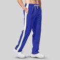 thumbnail image 2 of Mens Sweatpants with Pockets - Mesh Open Bottom Athletic Joggers for Men Loose Fit Gym Workout Running Casual Pants Blue L, 2 of 5