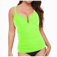 thumbnail image 6 of HCNTES Women Tankini Top Only - Tummy Control Bathing Suit Top Modest Swim Tank Top Swimsuits No Bottom (Y508-Green,M), 6 of 9