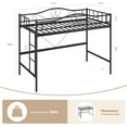 thumbnail image 2 of Loft Bed Twin Size, Metal Twin Loft Bed with Ladder & Safety Guardrail, Space-Saving, Noise Free, No Box Spring Needed, Easy Assembly, 400 Lbs, Black, 2 of 8