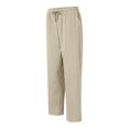 thumbnail image 5 of Duqingm Summer Pants for Women Women Casual Drawstring Elastic Waist Striped Wide Leg Pants with Pockets Khaki,S, 5 of 7