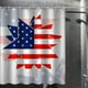 thumbnail image 5 of Juego de cortina de ducha | Cortina de baño de tela de poliéster con estrellas y rayas translúcidas de la bandera estadounidense | Impermeable, ligera, de 99 x 180 cm, con 12 ganchos | Moderno divis, 5 of 5