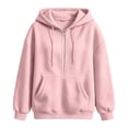 thumbnail image 5 of Luvrsol Hoodies for Women Zip Front Sweatshirt Jacket Drawstring Outerwear with Pockets Outdoor Daily S-2XL, 5 of 5