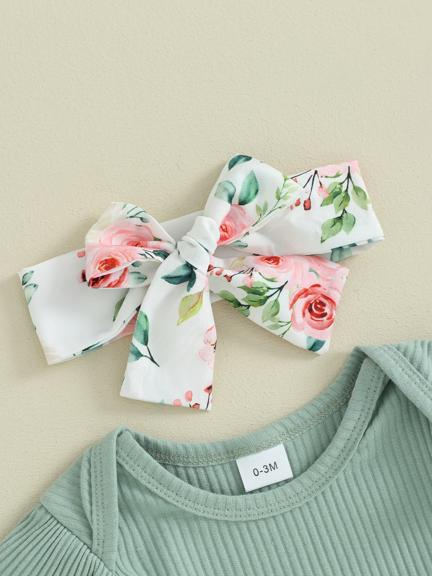 Tenue Bébé Fille - Haut Manches Longues + Jupe à Bretelles à Carreaux + Bandeau Ours Mignon