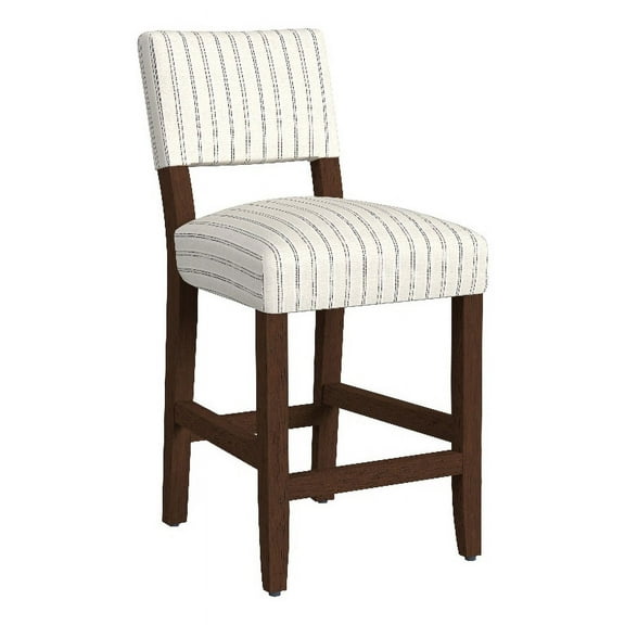 HomePop 26" Indoor Upholstered Counter Stool, Black and White Stripe