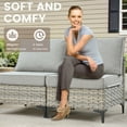 thumbnail image 3 of Ovios 6 Pieces Patio Furniture Set with Swivel Rocking Chair All-Weather Wicker Outdoor Conversation Sectional Set with Solar Lamps Coffee Table, 3 of 12