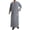 Gray, variant on Wyobmus Men's Muslim Robe Middle Round Collar Robe Long Style Long Sleeve Pullover Long Shirt Fashion Casual Robe Black