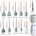 thumbnail image 5 of Niuoppy 12pcs Silicone Kitchen Utensil Set with Wooden Handles - BPA-Free, Nonstick Safe Cooking Tools Including Spatulas, Whisks, Tongs, Stirring Tools - Food Contact Safe, No Electricity Needed, 5 of 9
