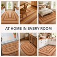 Oval Library Rug Homespice Amber Leaf Braided Jute Rug Ideal as Oval Kitchen Rug, Rust ...