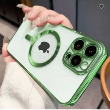 Magnetic MagSafe Compatible iPhone 12 Case (Light Green) Flexible TPU Colored Bumper Clear Back Shock Proof and Scratch Resistant Protection Cover