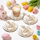thumbnail image 4 of CaiYueKe Easter Bunny Wooden Coasters Heat Resistant Cup Mats for Dining Table Kitchen Decor Insulating Drinkware Protectors Cute Spring Home Decorations, 4 of 7