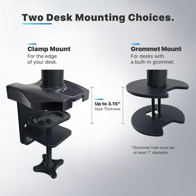 suptek Single LED LCD Monitor Desk Mount Heavy Duty Fully Adjustable Stand  for 1 / One Screen up to 27 inch