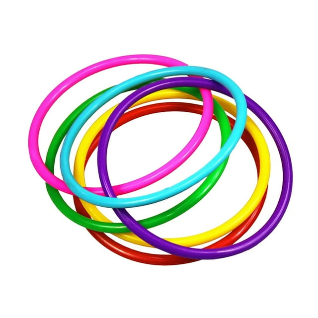 LNGOOR 24pcs Plastic Toss Rings Kids for Kindergarten Garden Backyard Outdoor Games (Random Color)