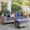 Denim Blue, variant on Ovios 4 Pieces Wicker Patio Furniture Sets Outdoor Conversation Sectional Sofa for Backyard Deck