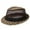 Coffee, variant on POIUYTR Straw Trilby Fedora Hat for Men Short Brim Panama Cap Men Summer Straw Sun Hat