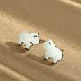 thumbnail image 2 of Hippo Stud Earrings Simple Jewelry Birthday Party Gifts for Men and Women, 2 of 4