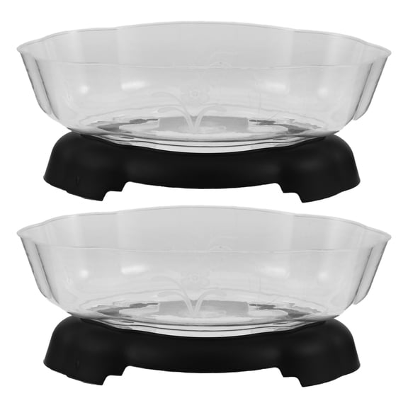 FUEENIRVA 2Pcs Clear Plastic Aquatic Planter Pots for Indoor Water Lily Planting