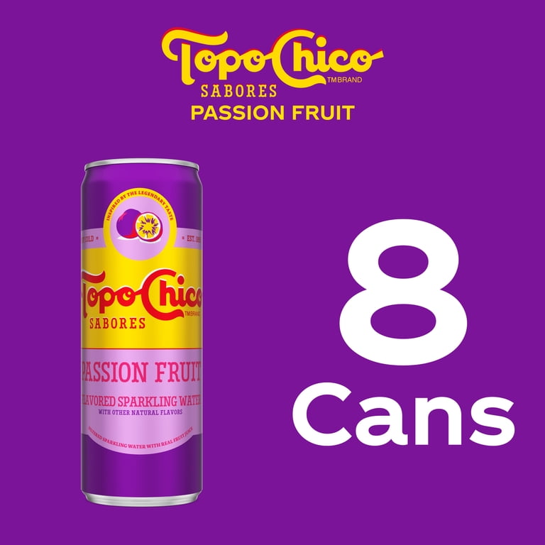 Topo Chico Sabores Passionfruit Flavored Sparkling Water, 12 fl oz, 8 Pack photo 5