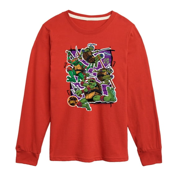 Teenage Mutant Ninja Turtles Mutant Mayhem - Brotherhood Group Graphic - Toddler & Youth Long Sleeve Graphic T-Shirt