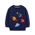 thumbnail image 1 of Robe à Manches Longues à la Mode pour Enfants Polyvalente Serviette Broderie Imprimé Haut à Manches Longues Col Rond Chandail à Capuchon Décontracté Hauts à Manches Longues, 1 of 9
