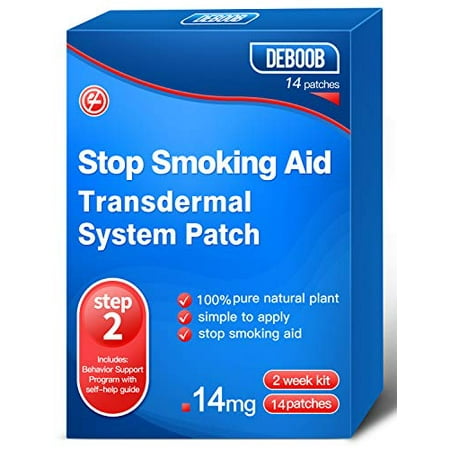 Stop Smoking Patches Step 2 14mg - Delivered 24 Hours Transdermal System to Stop Smoking Aids That Work , Easy and Effective to Quit Smoking ,Harmless Stop Smoking Aid Patches,14mg,14 C