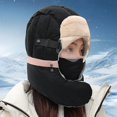 thumbnail image 2 of XIAOCHA Goggle‑Compatible Trapper Hat for Women Padded‑Shell Fall‑Winter Bonnet,Black, 2 of 5