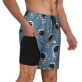 thumbnail image 2 of Kdxio Astronaut Print Men's Swim Trunks with Compression Liner 7 Inch Inseam Quick Dry Swim Shorts, 2 of 7