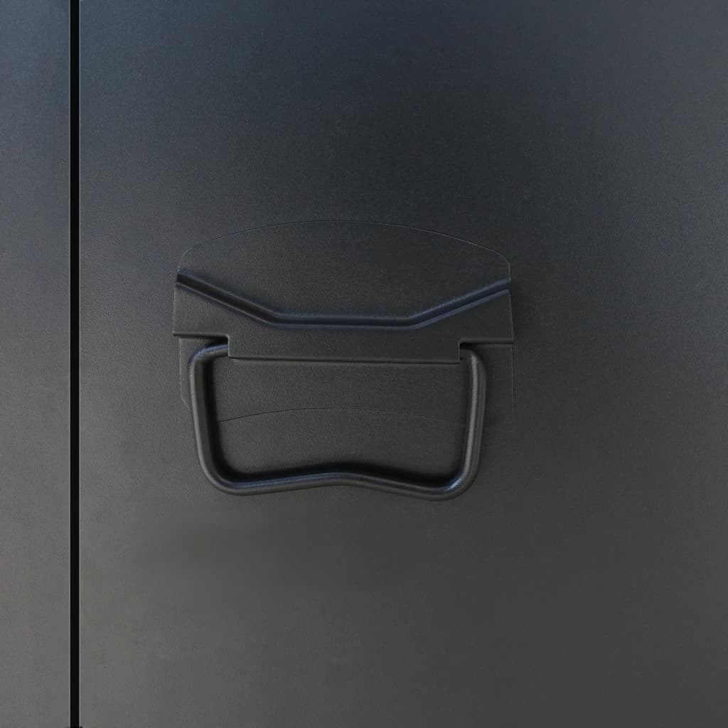 Kepooman Locker Cabinet with 3 Compartments for Office Home, Black Kepooman Locker Cabinet with 3 Compartments for Office Home, Black