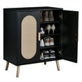 thumbnail image 6 of UBesGoo Modern Rattan Shoe Storage Cabinet, 4 Layers Entryway Shoe Cabinet Accent Console Cabinet Table with Adjustable Shelves, Black, 6 of 10