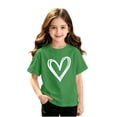 thumbnail image 3 of HAiming Girls Summer T Shirts Short Sleeve Printed Cute Trendy Tee Vacation Workout Kids Tops Solid Color Casual Scoop Neck Blouses, 3 of 5