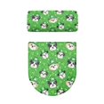 thumbnail image 2 of HELLHERO Toilet Lid Cover Little Dog Clover 2 Pieces Soft for Bathroom Home Fits All Toilet Shapes Toilet Cover Set, 2 of 8
