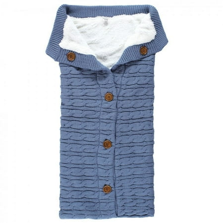 UPC: 0660168199581 | Hudson Baby Infant Boy Faux Shearling Knitted Baby Lounge Stroller Wrap Sack Coronet Blue One Size