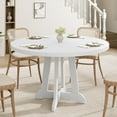 thumbnail image 1 of Dining Table for 4 to 6 People, 47 in Round Dining Table, Wooden Kitchen Table with Sturty Legs, Dining Room Table for Dining Room, Kitchen, 1 of 7