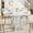 Wood grain white, variant on 47 Inch Round Dining Table for 4-6, Wood Kitchen Table with Cross Base and Adjustable Foot Pads, Dining Room Table with Circle Tabletop for Apartment（Table only）, Light Elephant Gray