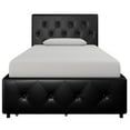 thumbnail image 4 of DHP Dakota Tufted Upholstered Storage Bed Frame, Twin, Black Faux Leather, 4 of 19