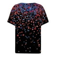 thumbnail image 4 of Elvqul 4th of July Shirts for Women Patriotic Tops Plus Size Independence Day Star V-Neck Ladies T Shirts 3/4 Sleeve, 4 of 5