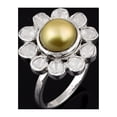 thumbnail image 4 of 1.40 CTW Natural Diamond Polki Golden Pearl Cocktail Ring 925 Sterling Silver Women Valentines Day Gifts Jewelry, 4 of 5