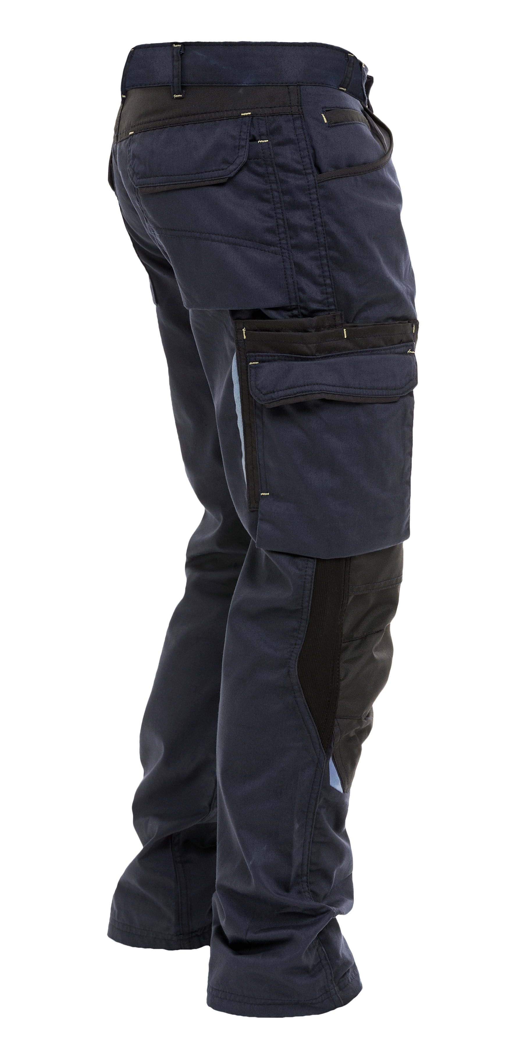 Mens Construction Pants Utility Work Heavy Duty Workwear Trousers Carpenter  Knee Reinforcement Cordura Safety Pants Navy W30-L34