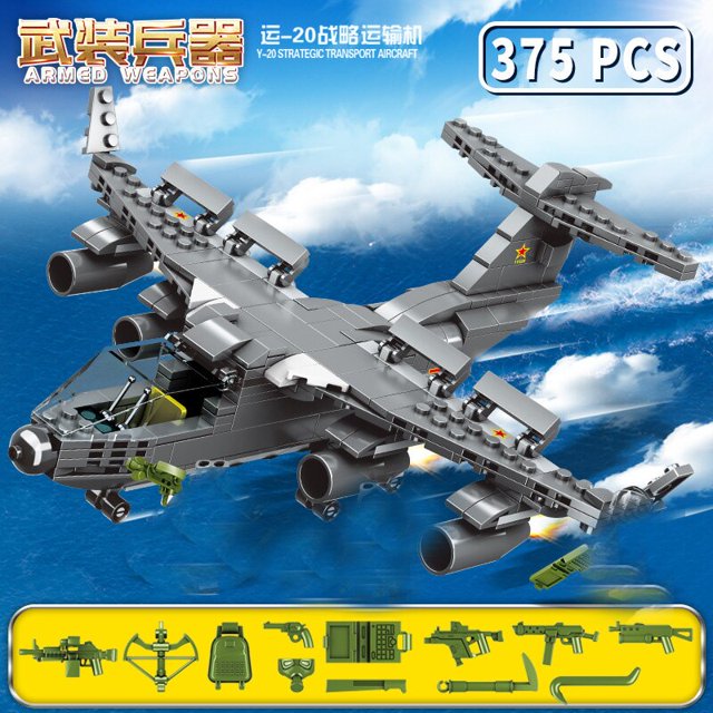 Bloques de construcción de avión militar Panzer Tank T34 Sherman Leopard Bomber, modelo de construcción, figura de soldado del ejército, juguetes de construcción, 2023