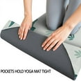 thumbnail image 3 of Light Green Dinosaurs Leaves Pattern Hot Yoga Mat Towel Non Slip for Hot Yoga - Quick-Drying Yoga Mat Cover with 4 Corner Pockets with Travel Bag - Hot Yoga Towel Non Slip 70"x26", 3 of 6
