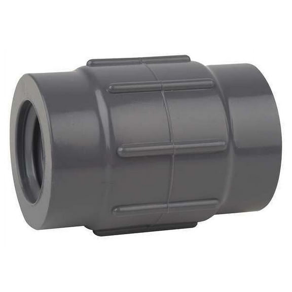 2PC ZoroSelect PVC Reducing Coupling, FNPT x FNPT, 3/4 in x 1/2 in Pipe Size