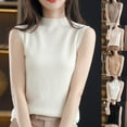 thumbnail image 4 of Wyobmus Womens Kintted Tank Top Form-Fitting Crew Neck Pullover Sweaters Casual Sleeveless Plain Fall Winter Basic Tops A-Brown, 4 of 4