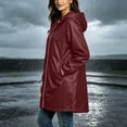 thumbnail image 5 of Enjoytime Rain Coats for Women Waterproof Hooded Long Rain Jacket Outdoor Travel Lightweight Windbreaker, 5 of 8