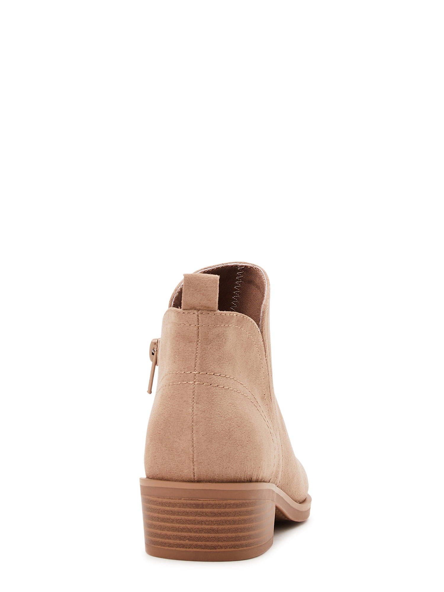 Time and Tru Women's Faux Suede Ankle Boots, Wide Width Available
