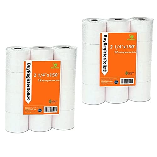 (24) Rollos Papel Cinta Blanca buyregisterRolls 2 1/4 x 150 ft