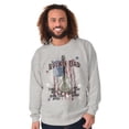 thumbnail image 5 of Rocking Dad Guitar American Flag Men's Crewneck Sweatshirt Brisco Brands X, 5 of 6